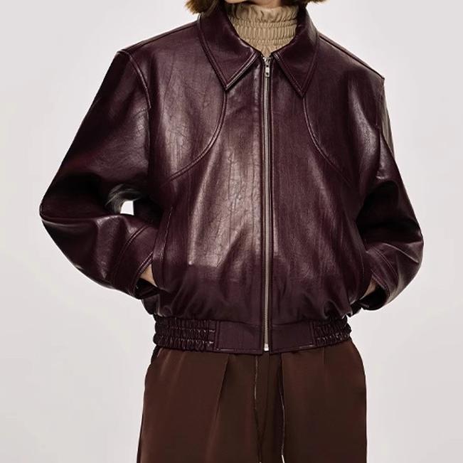 QUINN - Women's Vegan Leather Bomber Jacket