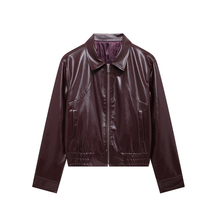 QUINN - Women's Vegan Leather Bomber Jacket