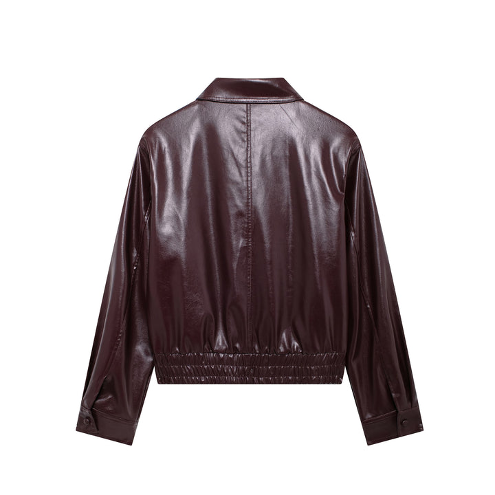 QUINN - Women's Vegan Leather Bomber Jacket