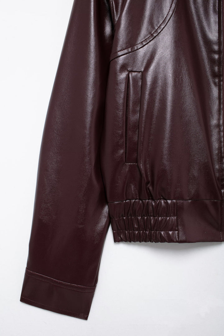 QUINN - Women's Vegan Leather Bomber Jacket