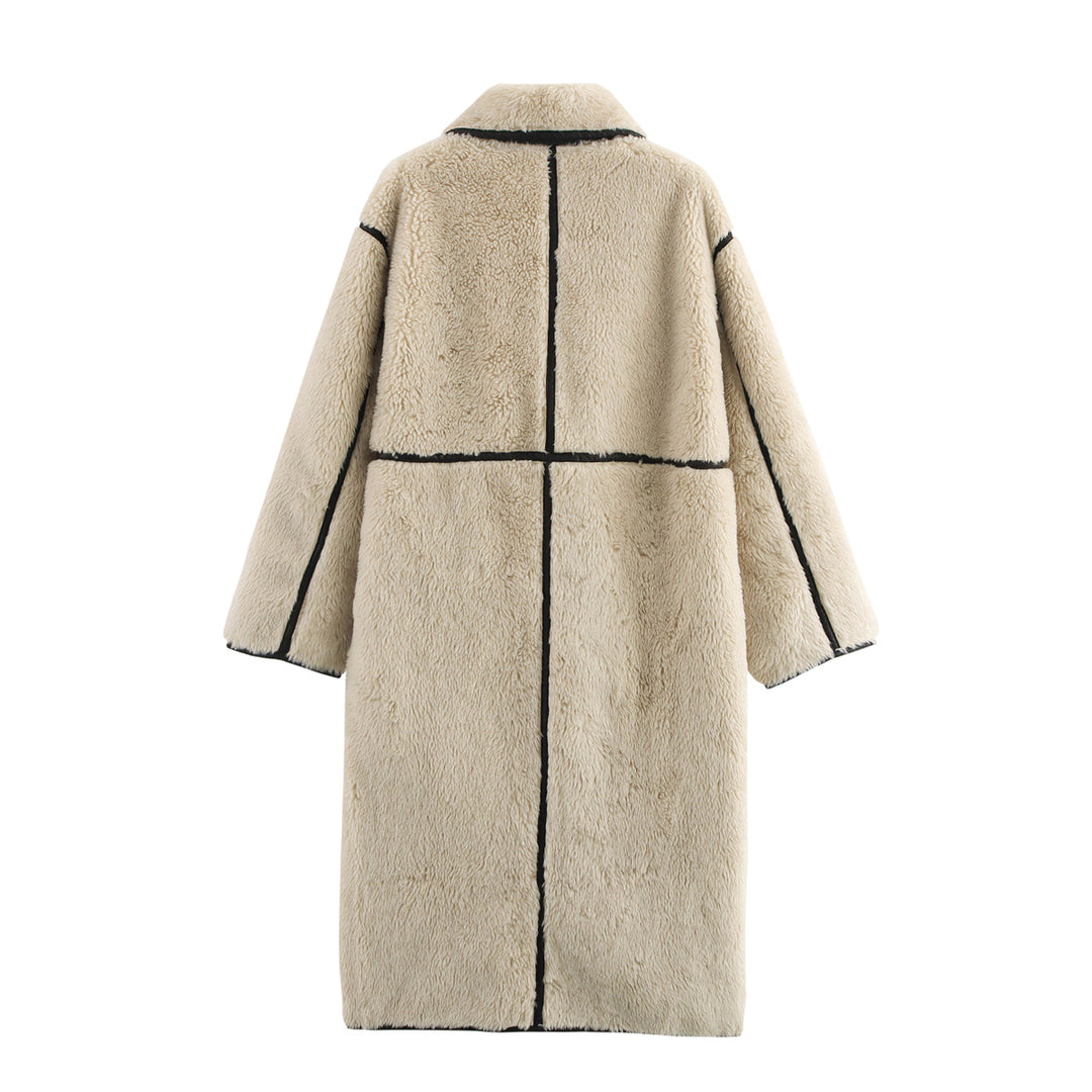 YVI - Women's Long Vegan Shearling Winter Coat