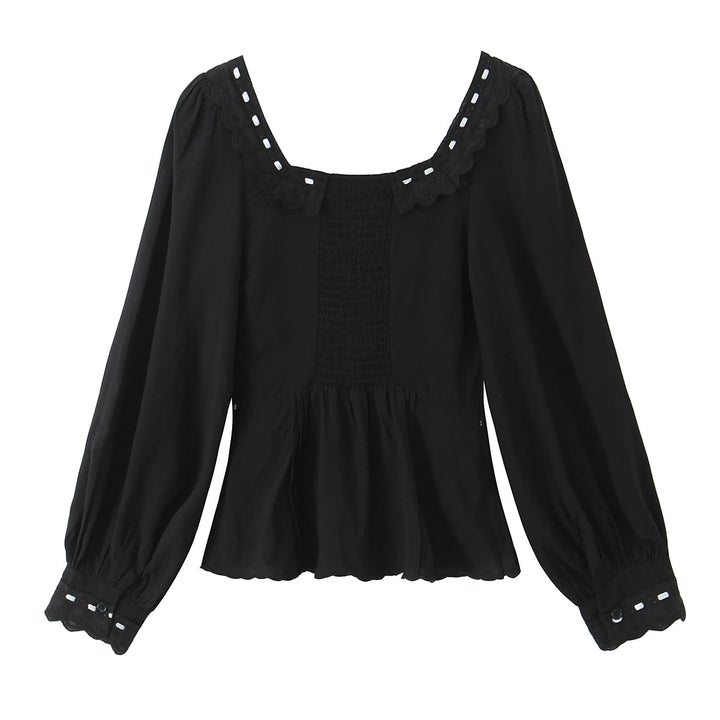 RAENI - Lace Trim Square Neck Blouse