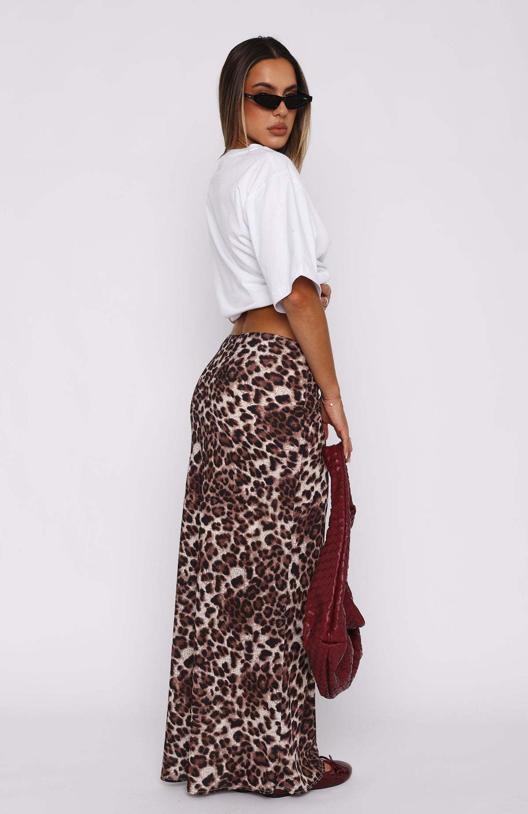 MAE - Leopard Print Maxi Skirt High Waist