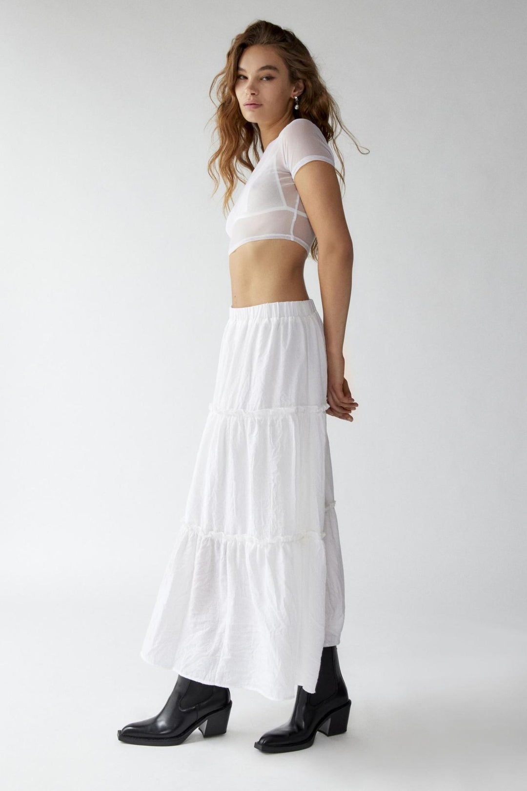 NINA - Boho Ruffle Maxi Skirt