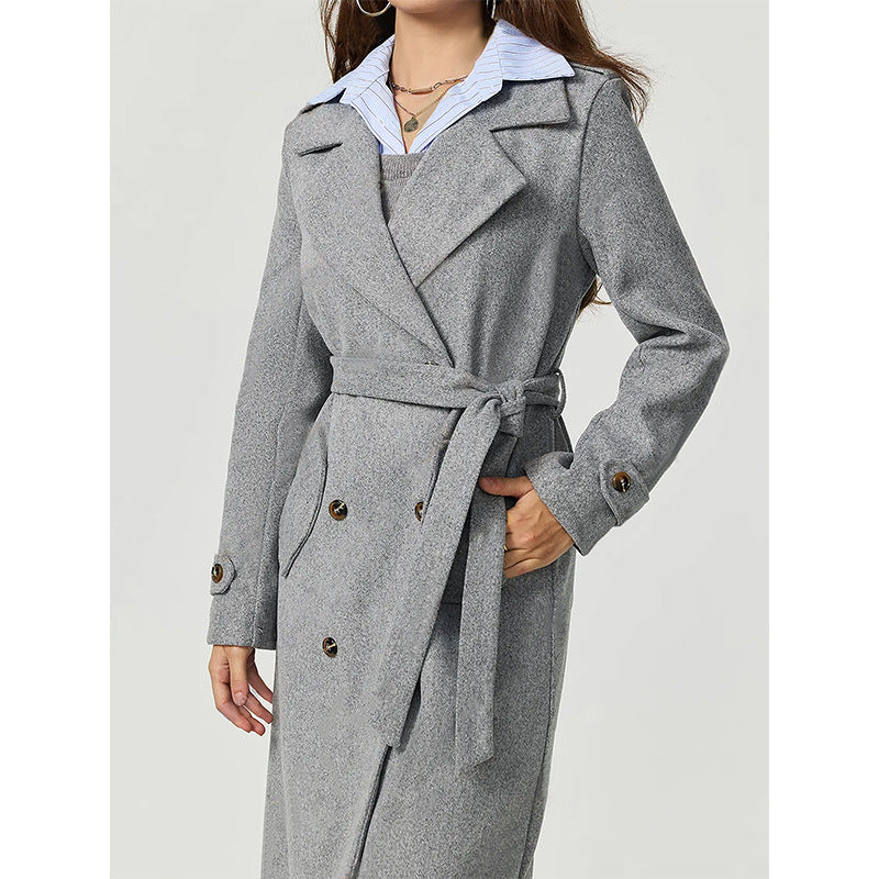 KYRA - Women's Long Double-Breasted Wool Coat