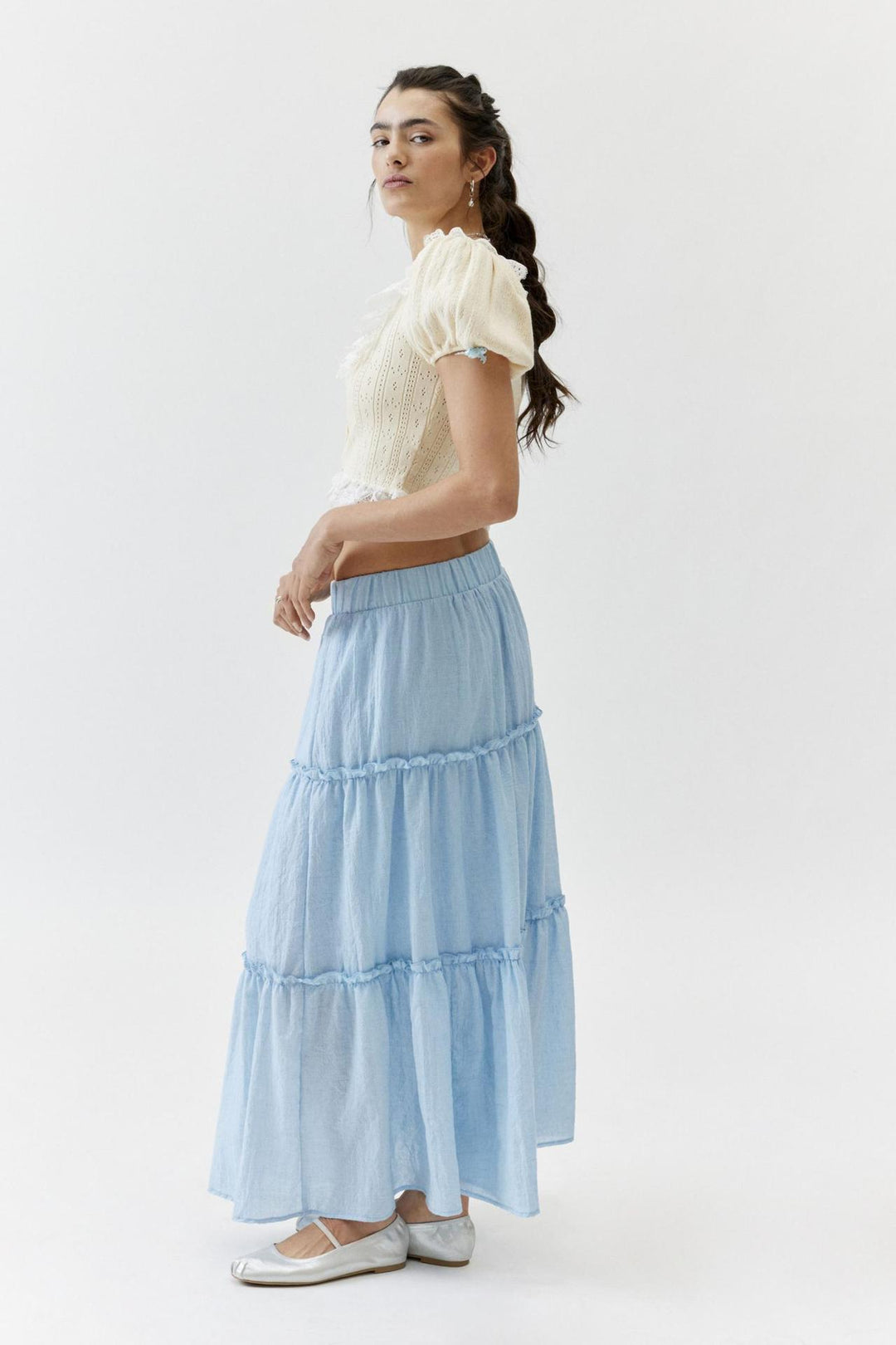 NINA - Boho Ruffle Maxi Skirt