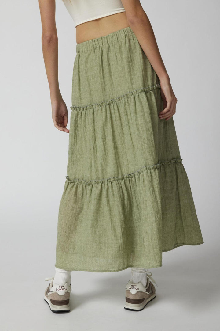 NINA - Boho Ruffle Maxi Skirt