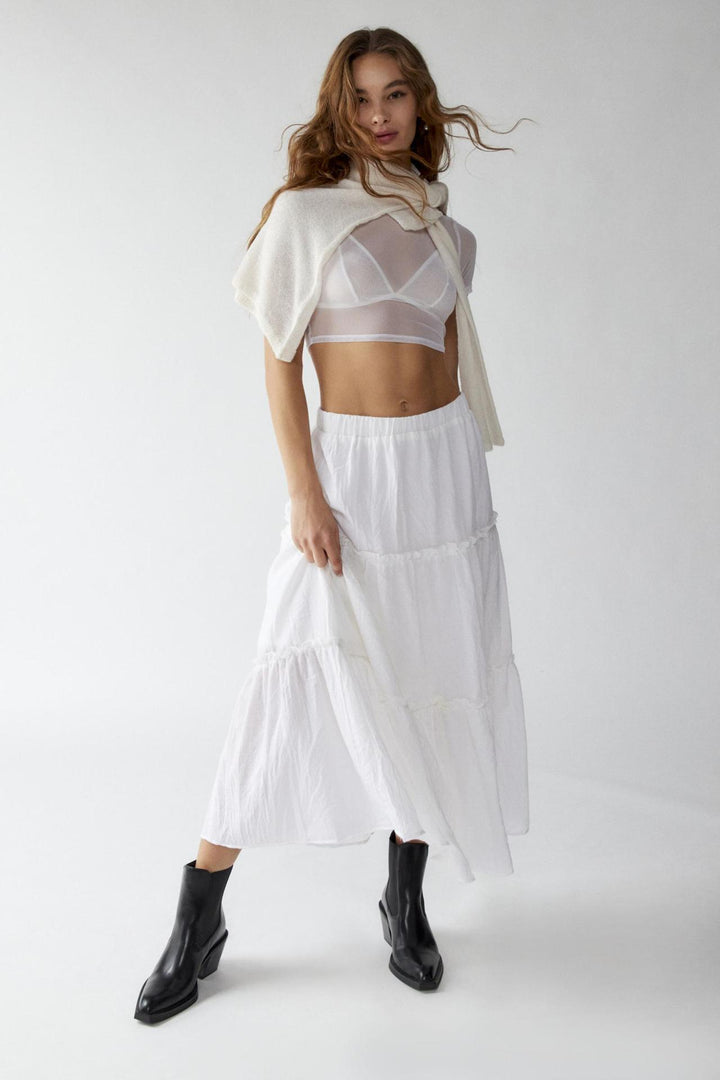 NINA - Boho Ruffle Maxi Skirt