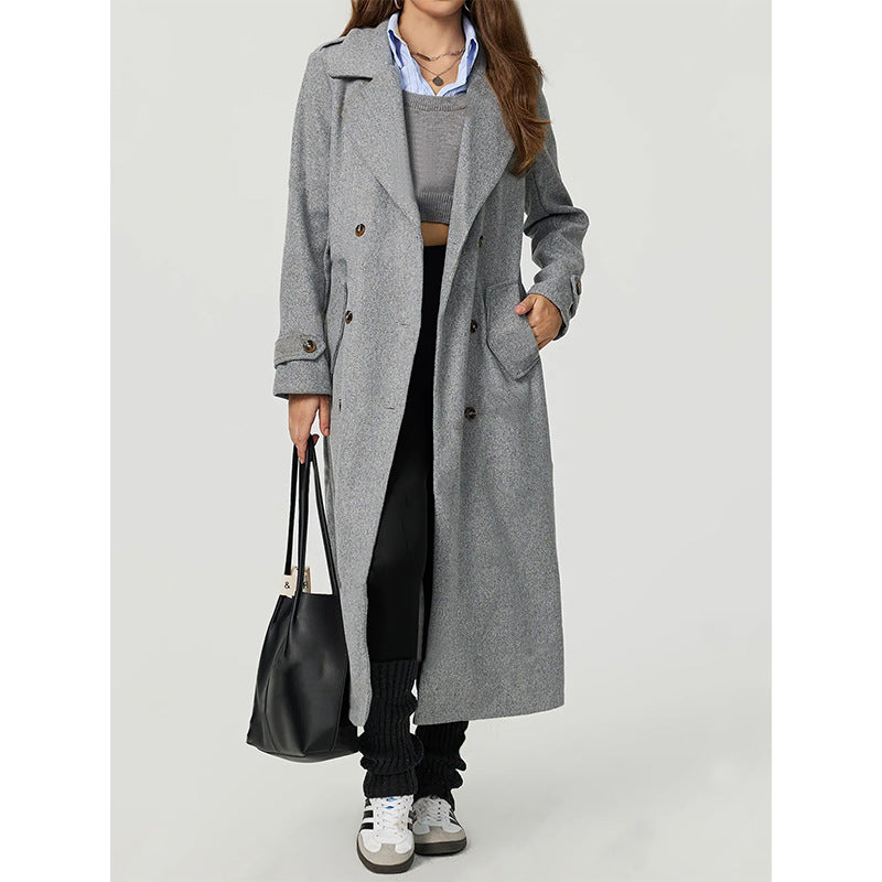 KYRA - Women's Long Double-Breasted Wool Coat