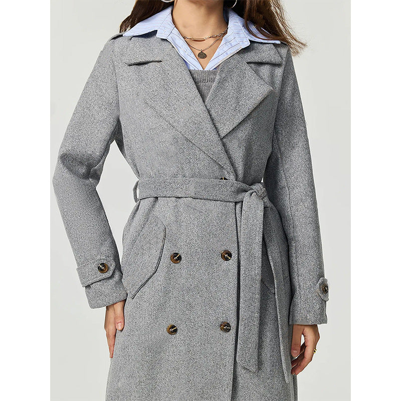 KYRA - Women's Long Double-Breasted Wool Coat