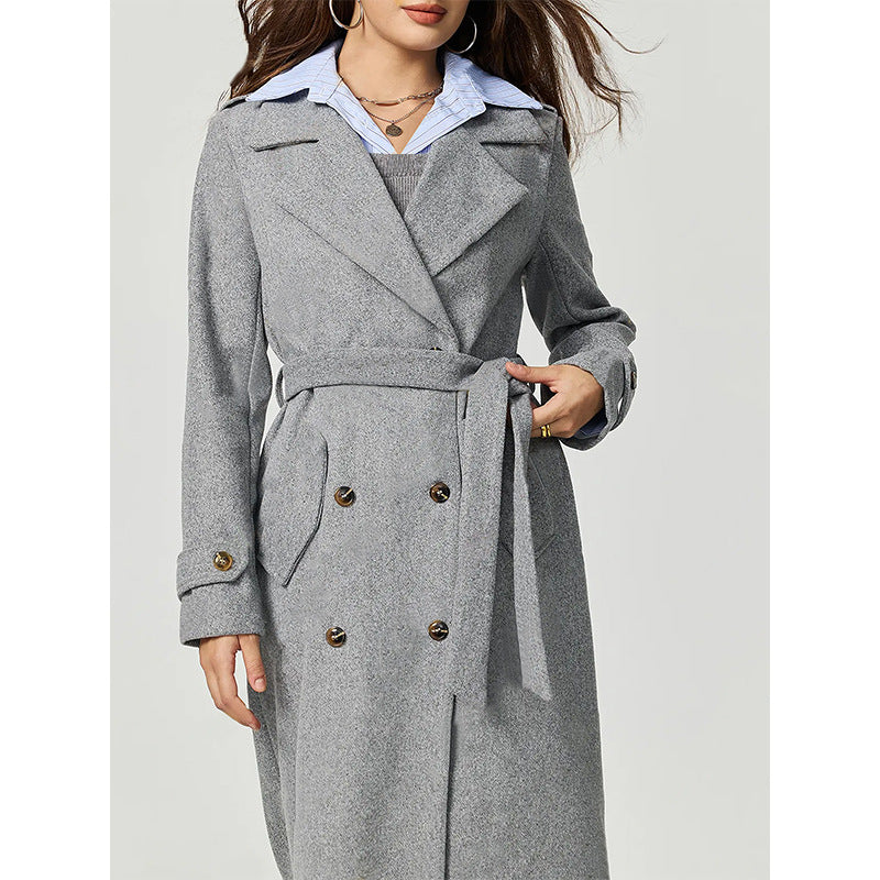 KYRA - Women's Long Double-Breasted Wool Coat