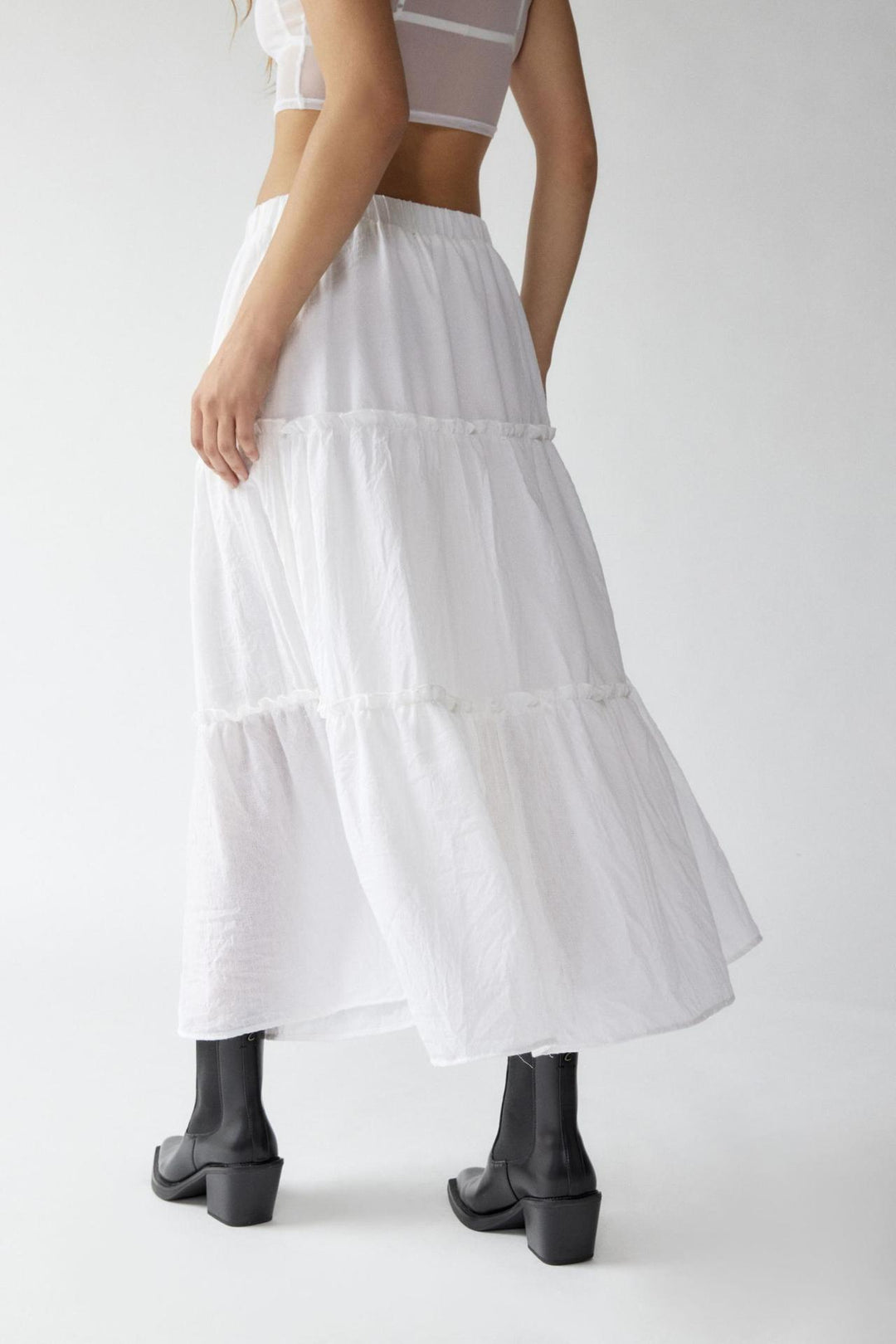 NINA - Boho Ruffle Maxi Skirt