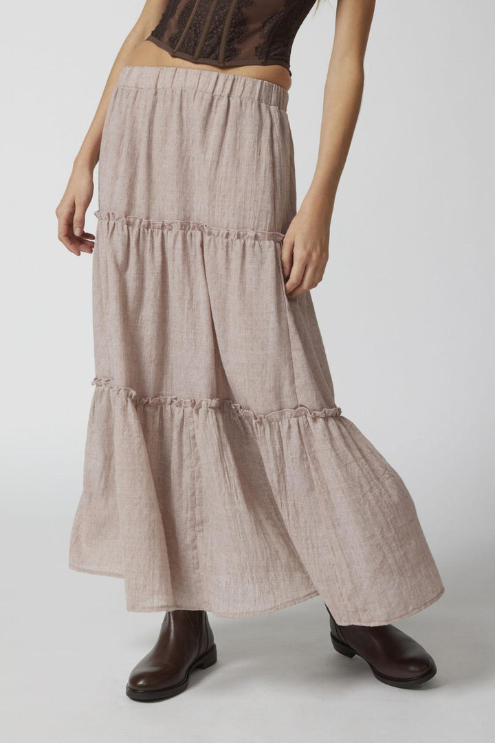 NINA - Boho Ruffle Maxi Skirt