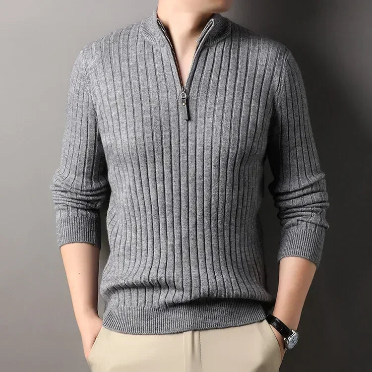 MONTY - Men's Slim-Fit Quarter-Zip Knit Sweater