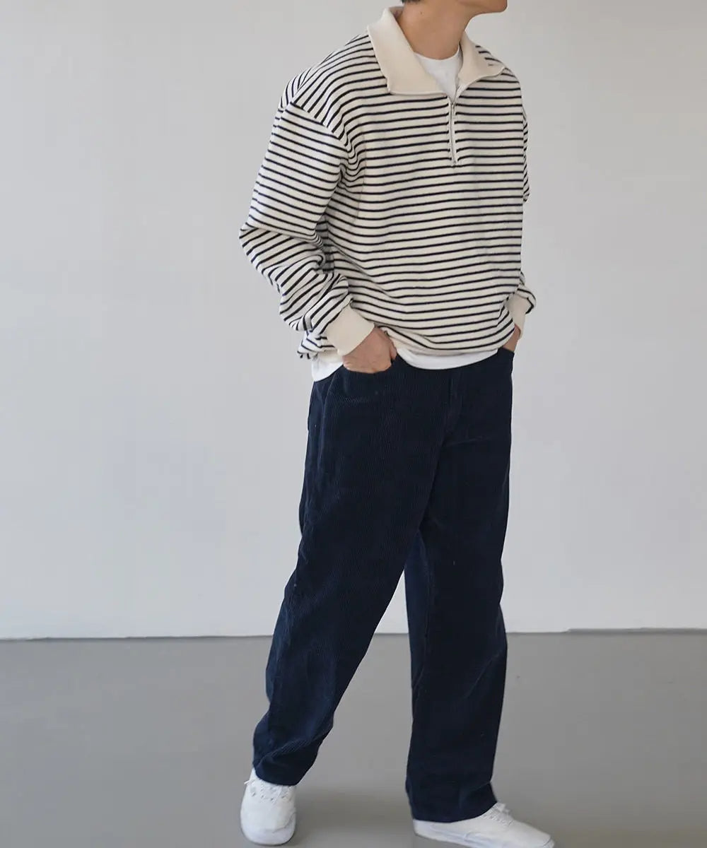 AHRI - Striped Half-Zip Pullover Sweater