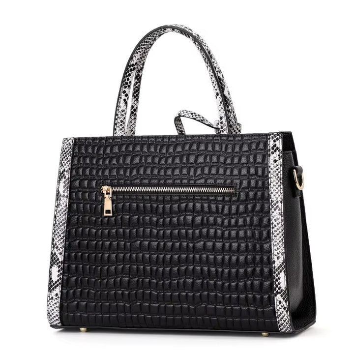 ACELYA - Vegan Croc-Embossed Handbag